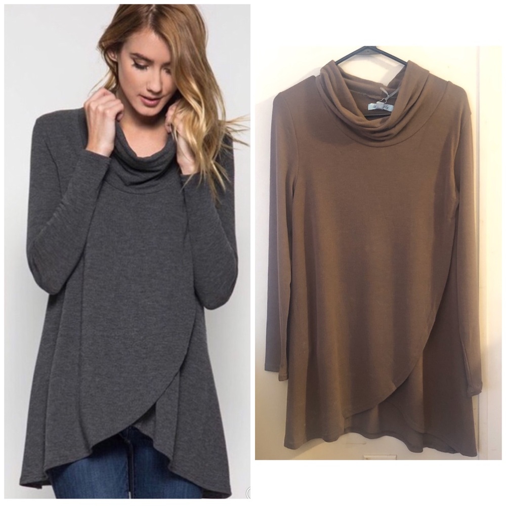 Cowl Neck Overlap Top
